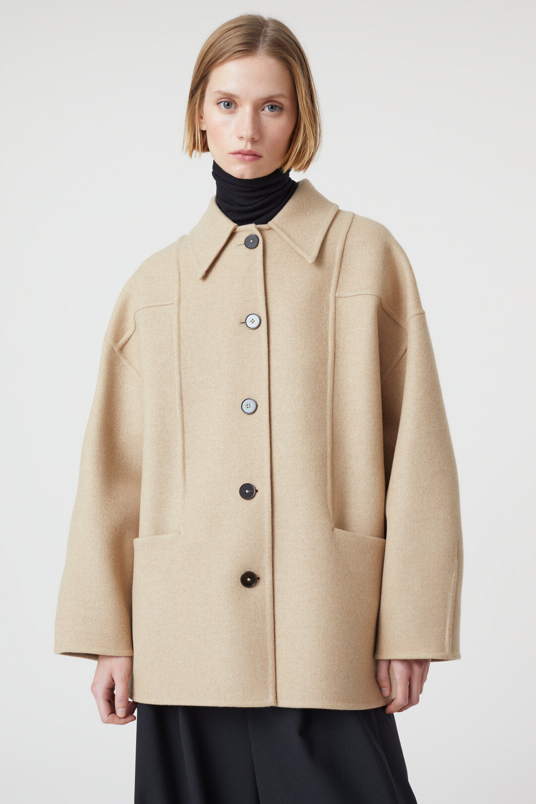 Closed Manteau Doubleface en Laine Beige