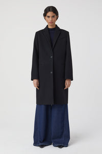 Closed Manteau en Tissu Sergé Noir