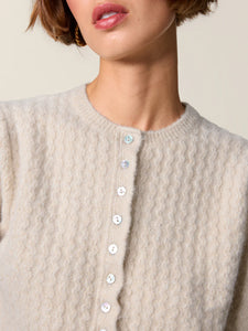 Rouje Cardigan Cassia en Laine Ecru