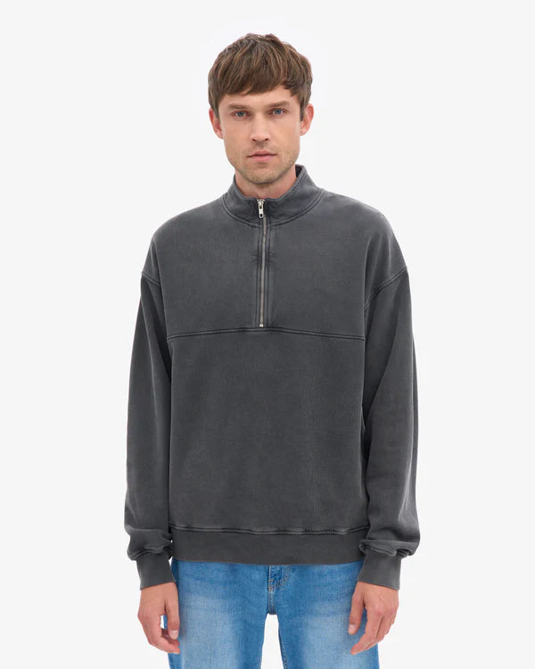 Colorful Standard Quarter Zip Faded black