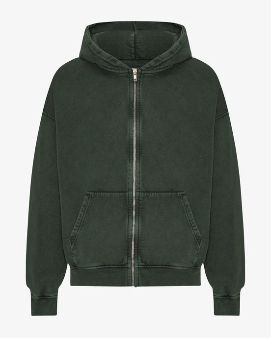 Colorful Standard Hoodie Zip Oversized Midnight Forest
