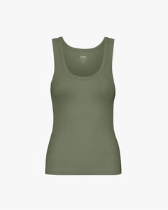 Colorful Standard Debardeur Organic Rib Tank Dusty olive