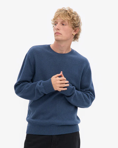 Colorful Standard Pull Classic merino Wool Crew Petrol Blue