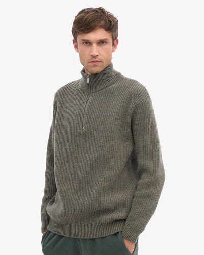 Colorful Standard Quarter Zip merino Wool Dusty olive