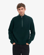 Charger l&#39;image dans la galerie, Colorful Standard Quarter Zip merino Wool Emerald Green
