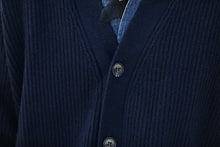 Charger l'image dans la galerie, Drapeau Noir Cardigan Comfort Lambswool Navy