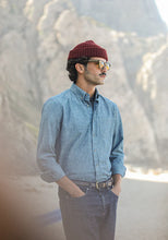 Charger l'image dans la galerie, Drapeau Noir Chemise Retro Fit Chambray Japonais