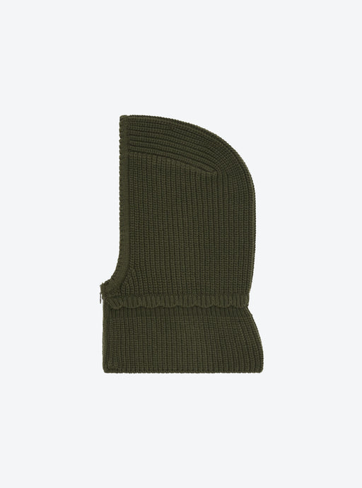 Molli Cagoule Dentelle Zippée en Maille Côtelée Kaki