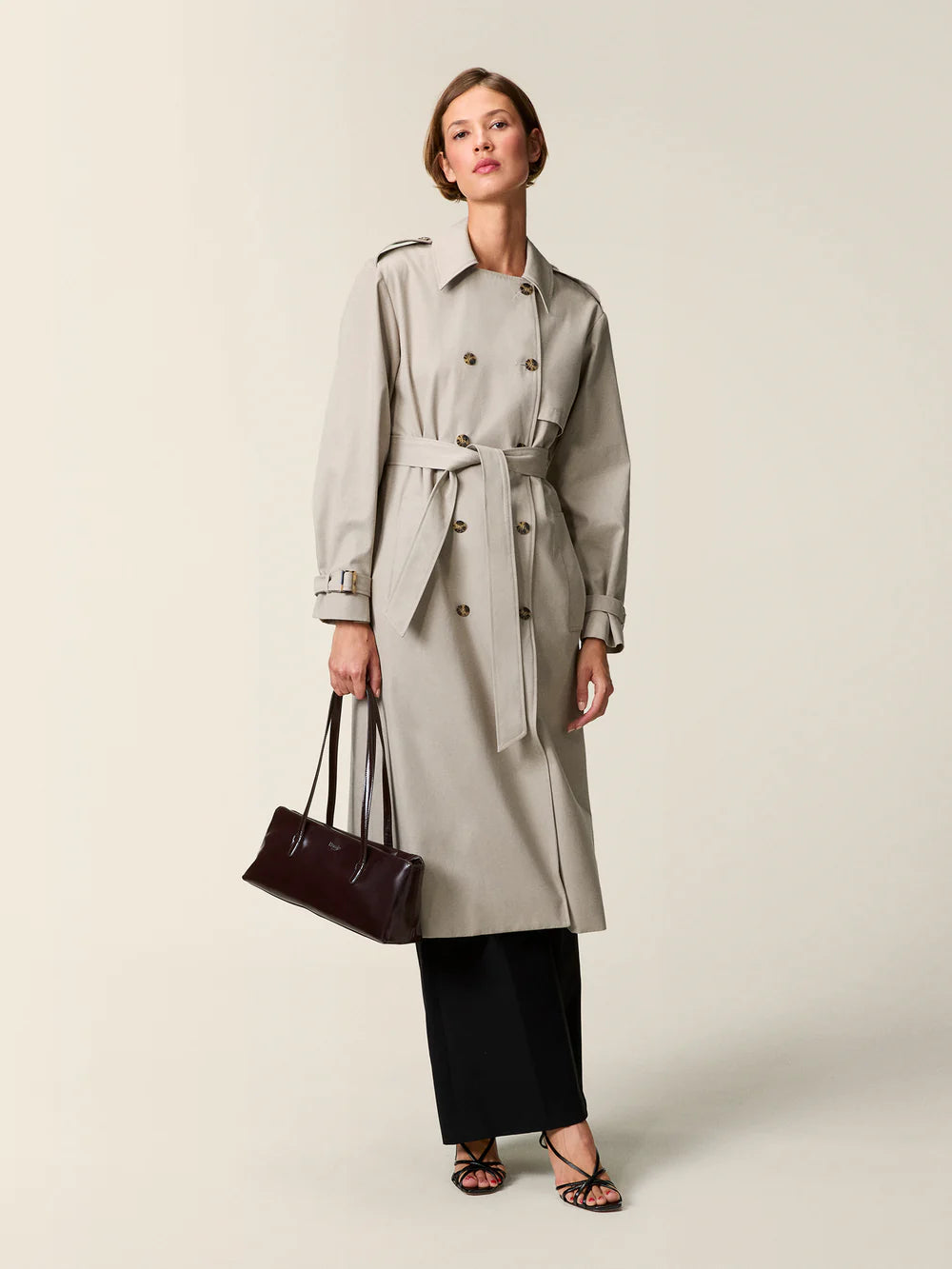Rouje Trench Ezra Long en Coton Mastic