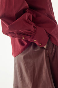 Bellepiece Jupe Claude en Cuir Burgundy