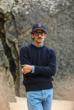 Charger l'image dans la galerie, Drapeau Noir Pull Militaire Lambswool Navy