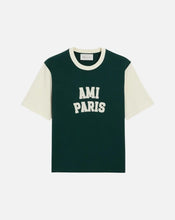 Charger l'image dans la galerie, AMI T-shirt Ami Paris Broderie Vert Bouteille Ivoire