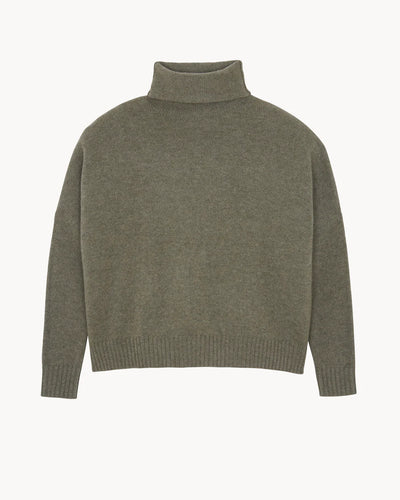 Kujten Pull Tila Col Cheminée Cachemire Kaki Chine