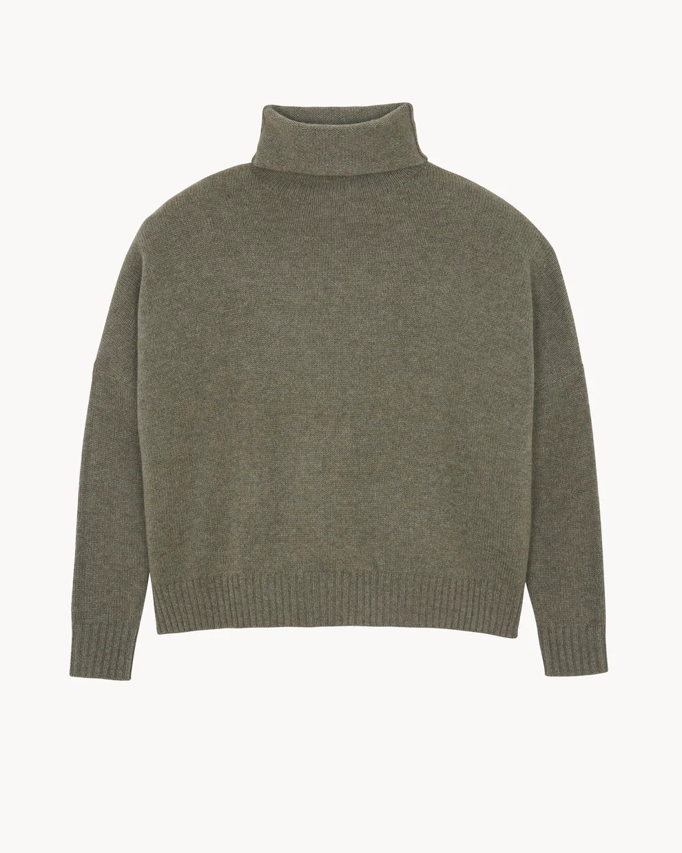 Kujten Pull Tila Col Cheminée Cachemire Kaki Chine