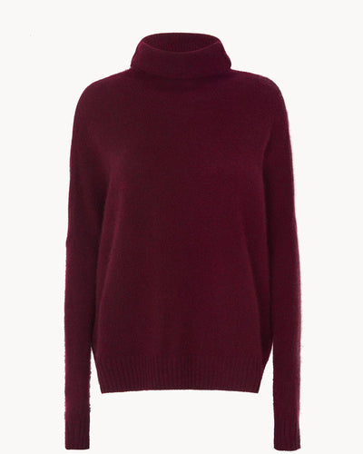 Kujten Pull Tila Col Cheminée Cachemire Bordeaux