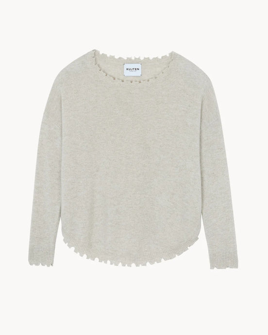 Kujten Pull Mela Cachemire Col Rond Avoine