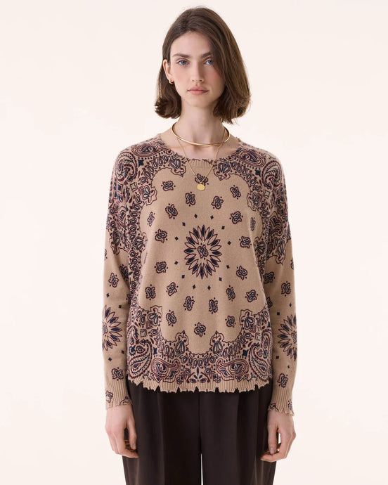 Kujten Pull Mela Western en Cachemire Light Camel