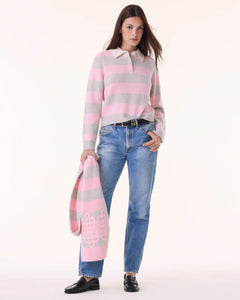 Kujten Pull Polo Royce Stripe Rose Vintage