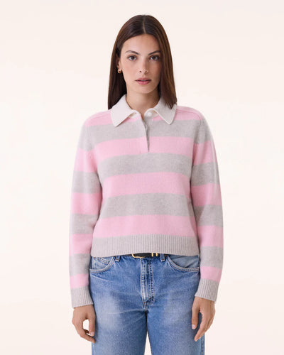 Kujten Pull Polo Royce Stripe Rose Vintage