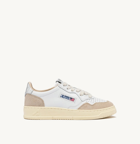 Autry Sneakers Medalist 01 Low Leather Suede Silver LS74