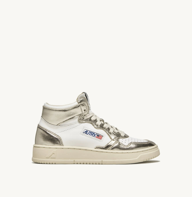 Autry Sneakers Medalist 01 Mid Leather Platinum WB16