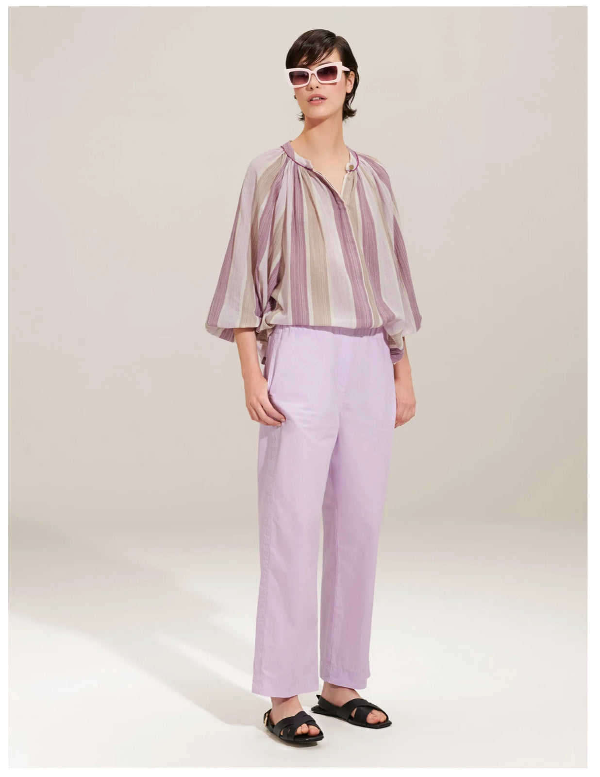 Bellepiece Blouse Jeff Purple Stripe