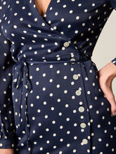 Charger l&#39;image dans la galerie, Rouje Robe Gabinette à Pois Marine