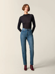 Rouje Pull Galina en Pointelle Noir