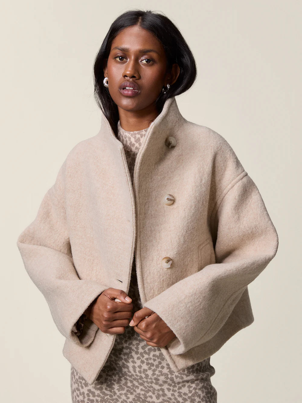 Rouje Manteau Gedeon en Laine Beige