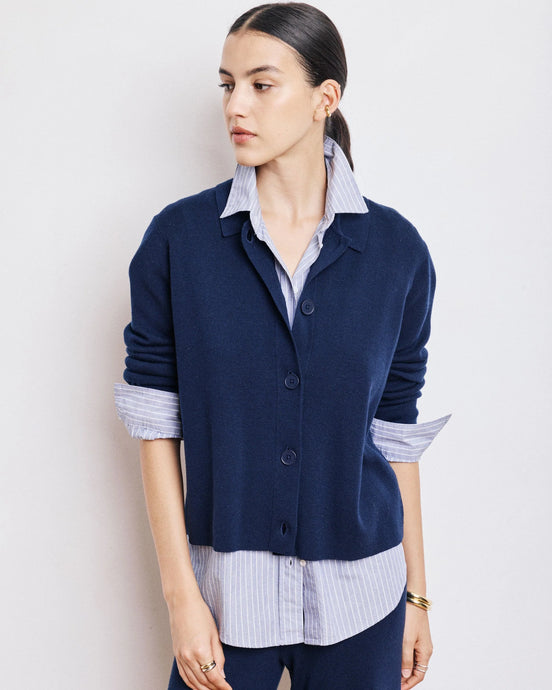 Hartford Pull Message en Laine Bleu Marine