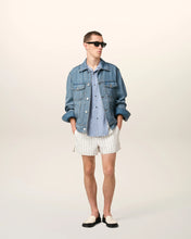 Charger l&#39;image dans la galerie, AMI Veste Trucker Ami Paris Bleu Used