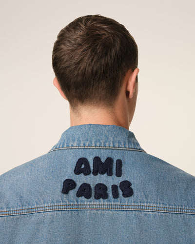 AMI Veste Trucker Ami Paris Bleu Used