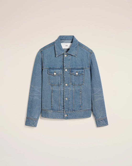 AMI Veste Trucker Ami Paris Bleu Used