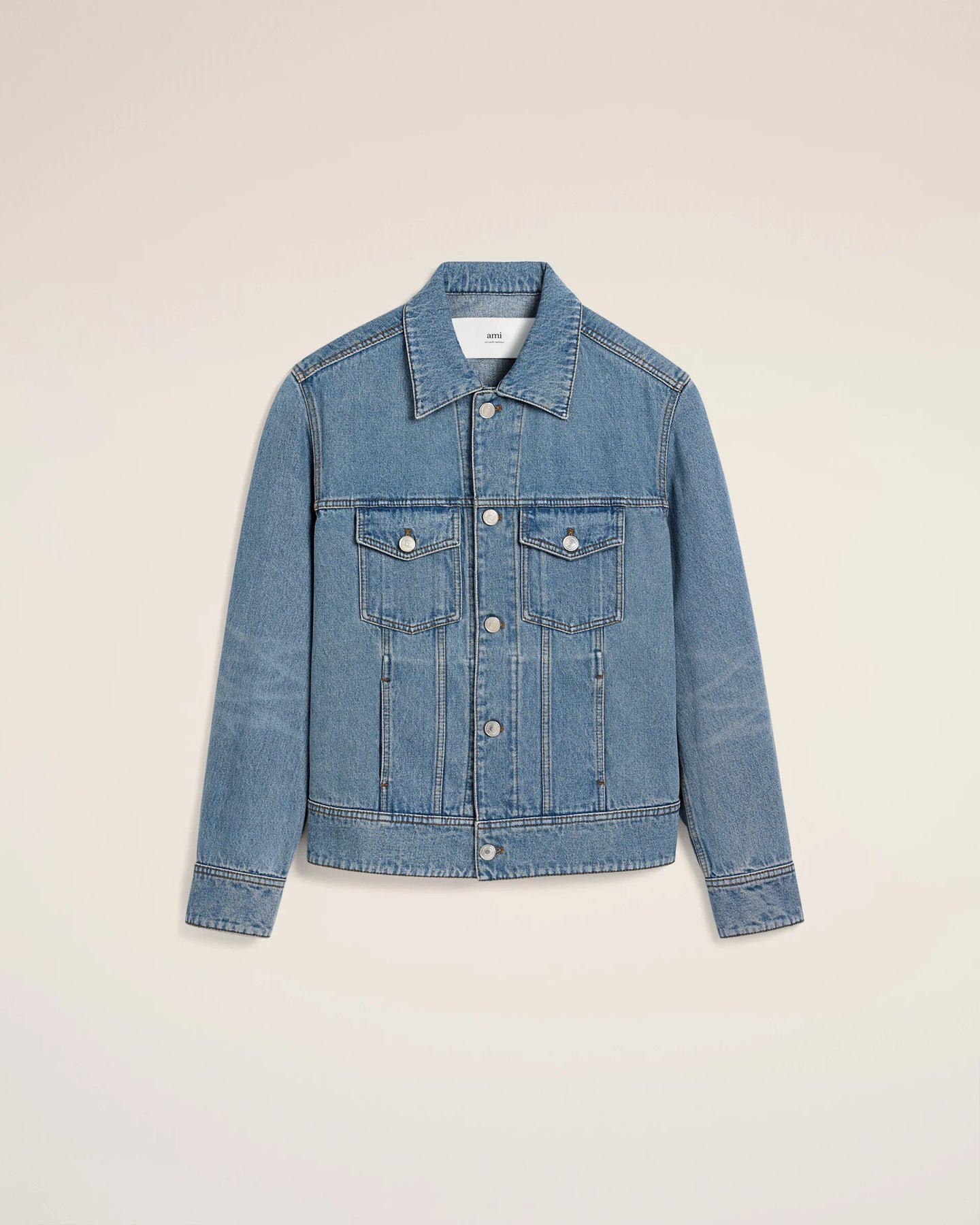 AMI Veste Trucker Ami Paris Bleu Used