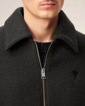 Charger l&#39;image dans la galerie, AMI Blouson Noir Zippé en Laine Anthracite