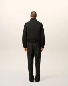 AMI Blouson Noir Zippé en Laine Anthracite