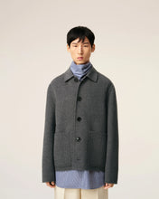 Charger l&#39;image dans la galerie, AMI Veste Double Face en Laine Cachemire Gris Chiné