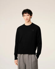 Charger l&#39;image dans la galerie, AMI Pull Col Rond Ami de Coeur en Laine Noir