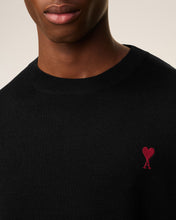 Charger l&#39;image dans la galerie, AMI Pull Col Rond Ami de Coeur en Laine Noir Rouge