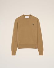 Charger l&#39;image dans la galerie, AMI Pull Col Rond Ami de Coeur en Laine Camel Noir