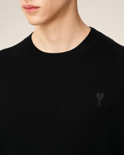 Charger l&#39;image dans la galerie, AMI Pull Col Rond Ami de Coeur en Laine Noir