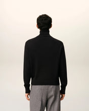 Charger l'image dans la galerie, AMI Pull Col Roulé Ami de Coeur en Laine Noir Rouge