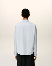 Charger l&#39;image dans la galerie, AMI Chemise Ami de Coeur Noir Oxford Rayé Bleu Ciel