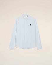 Charger l&#39;image dans la galerie, AMI Chemise Ami de Coeur Noir Oxford Rayé Bleu Ciel