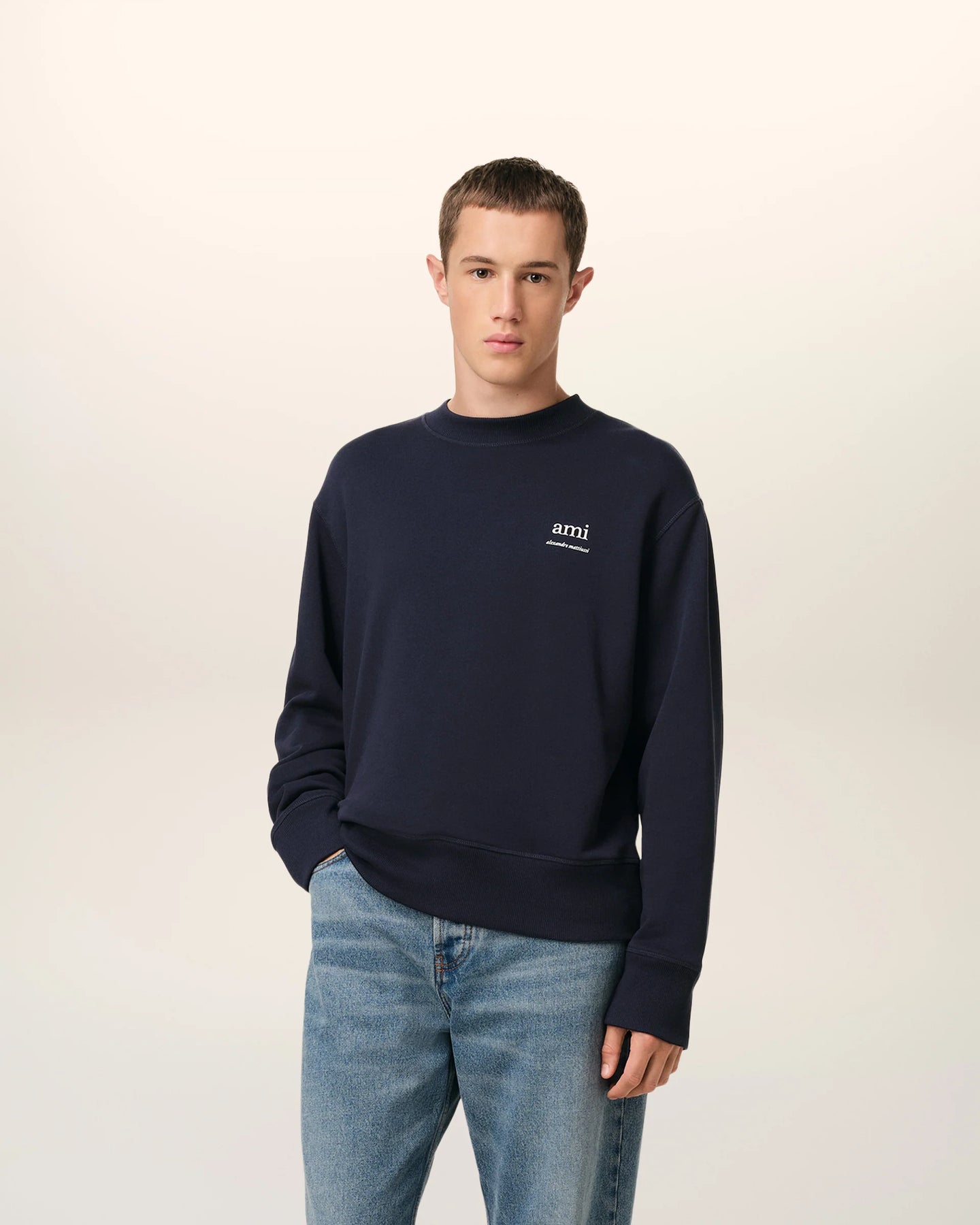 AMI Sweatshirt Ami Alexandre Mattiussi Bleu Nuit