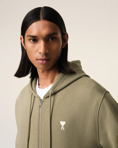 AMI Hoodie Ami de Coeur Ecru Zip Laurier