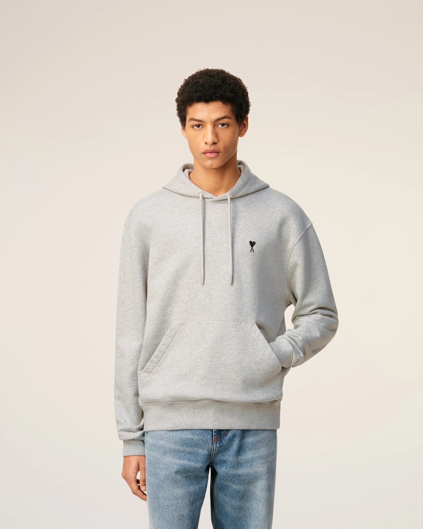 AMI Hoodie Ami de Coeur Noir Gris Cendre
