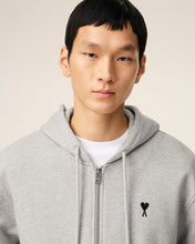 Charger l&#39;image dans la galerie, AMI Hoodie Zippé Ami de Coeur Noir Gris Cendre