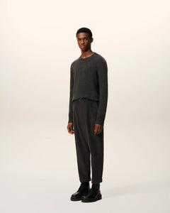 AMI Pantalon Carotte Oversize en Velours Anthracite