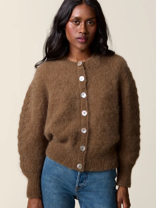 Rouje Cardigan Maina en Mohair Olive